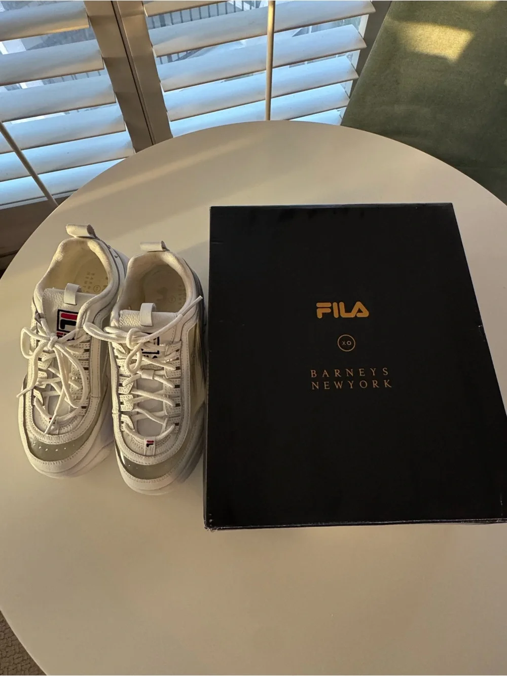 FILA White and Clear Platform Disruptor II - Barneys New York exclusive